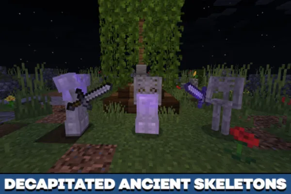 Decapitated Ancient Skeletons in Scorching Heat Enchantment in Minecraft PE