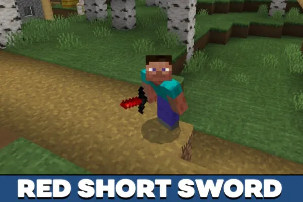 Red short sword in Minecraft PE