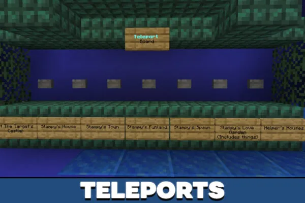 Teleports in Stampys Lovely World in Minecraft PE