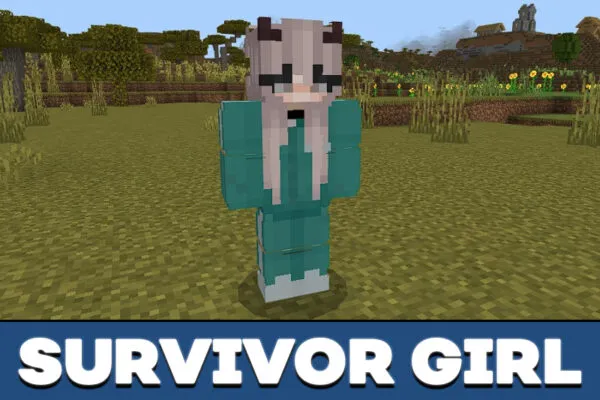 Survivor Girl in Squid Game mod in Minecraft PE