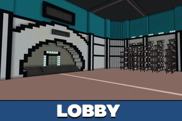 Lobby in Squid Game mod in Minecraft PE