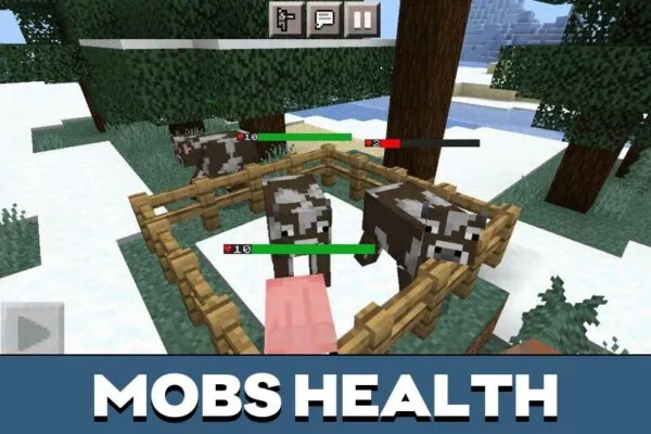 Indicators from Health Bar Mod for Minecraft PE