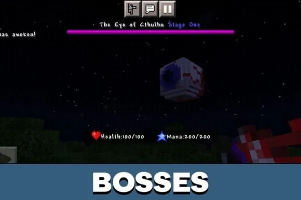 Bosses from Terraria Mod for Minecraft PE