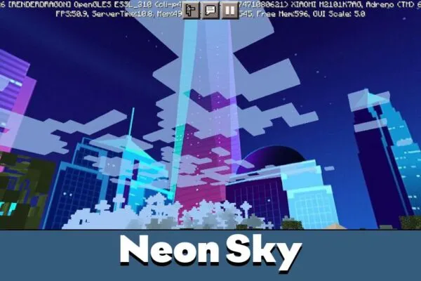 Neon Sky Texture pack for Minecraft PE