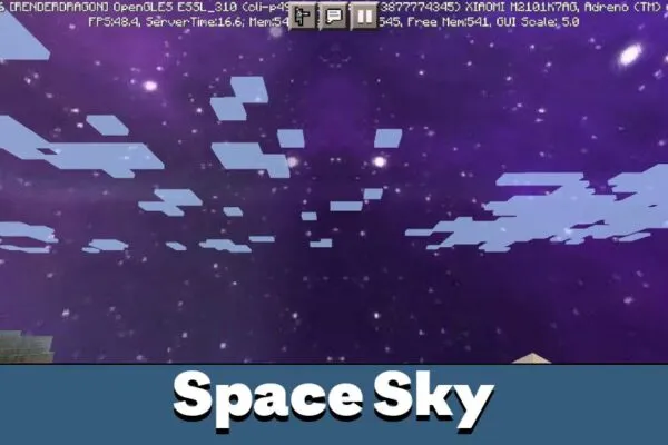 Space Sky Texture pack for Minecraft PE