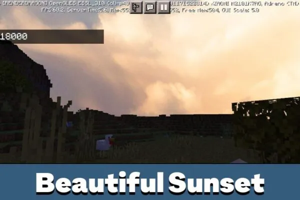 Beautiful Sunset Sky Texture Pack for Minecraft PE