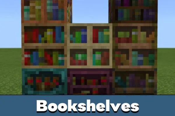 Bookshelves in Quark Mod for Minecraft PE