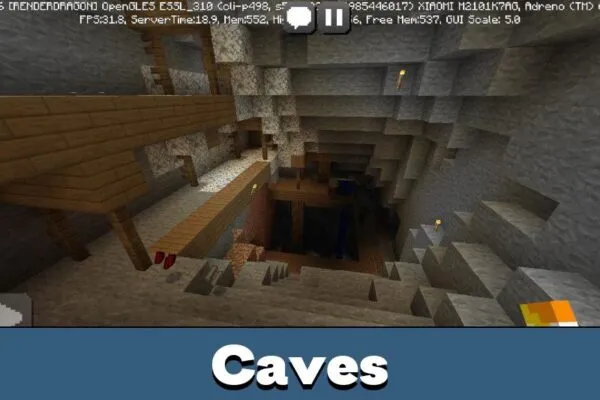 Caves in Shiftery Shaders for Minecraft PE