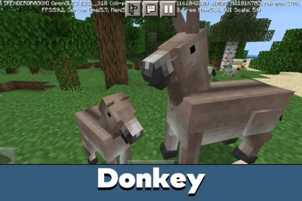 Donkey in Horse Texture Pack for Minecraft PE