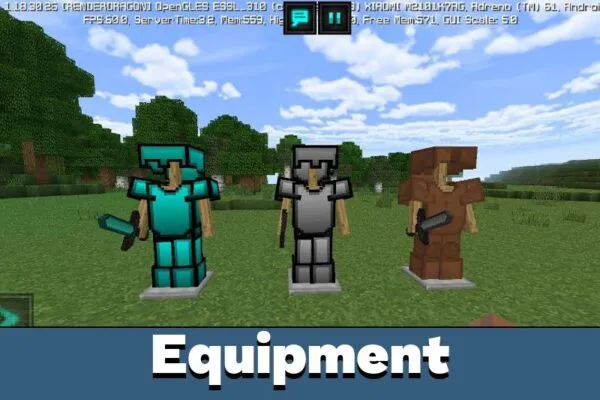 Equipment in Tightfault Texture Pack for Minecraft PE