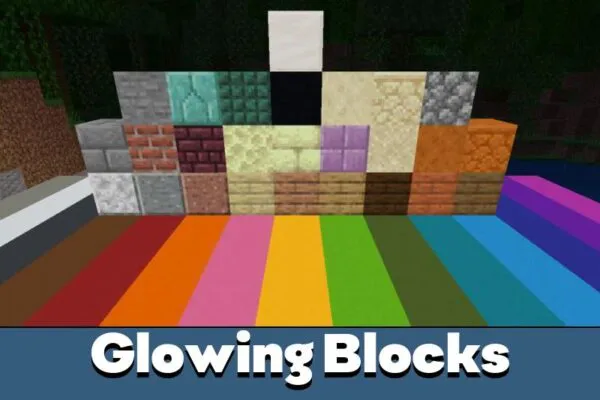 Glowing Blocks in Lights Mod for Minecraft PE