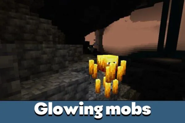 Glowing mobs in Lights Mod for Minecraft PE