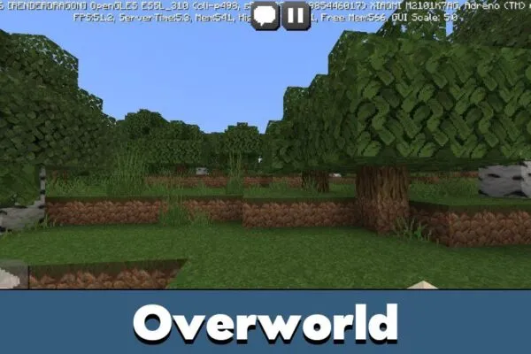 Overworld in Shiftery Shaders for Minecraft PE