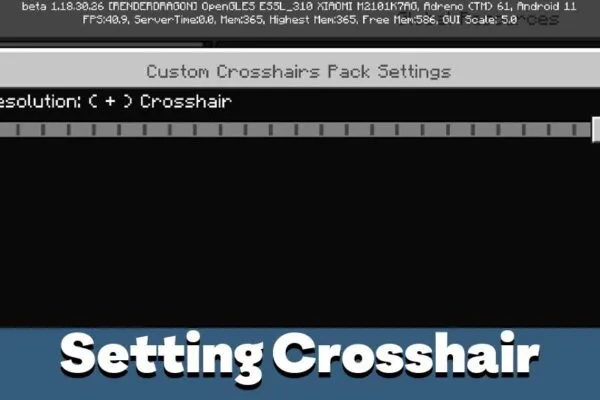 Setting Crosshair Texture Pack for Minecraft PE