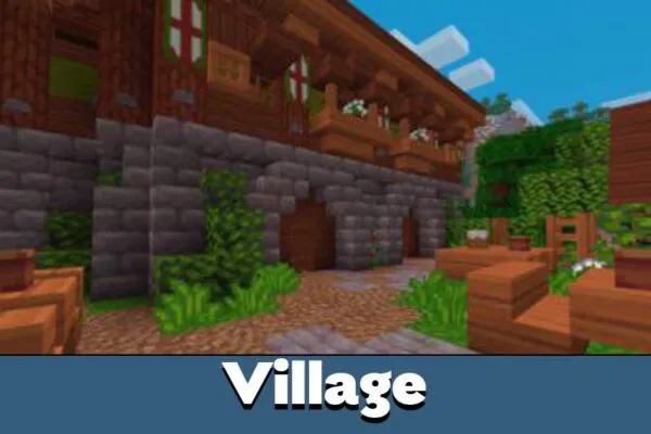 Village in Woodpecker Texture Pack for Minecraft PE