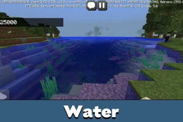 Water in Shiftery Shaders for Minecraft PE