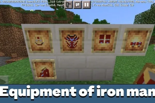 Equimpemt of iron man Mod for Minecraft PE