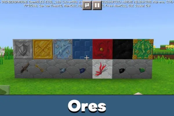 Ores in Dragon Dance Texture Pack for Minecraft PE