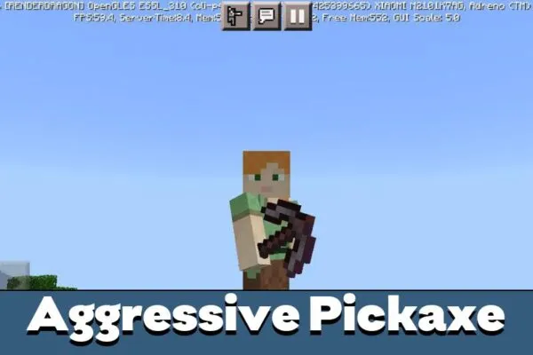 Pickaxe in Aggresive Weapons Texture Pack for Minecraft PE