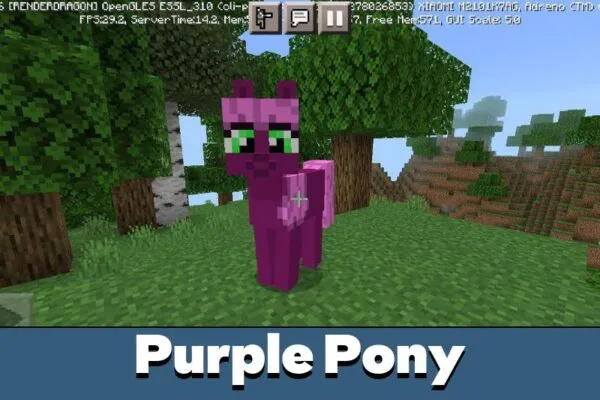 Purple Pony in My Little Pony Mod for Minecraft PE