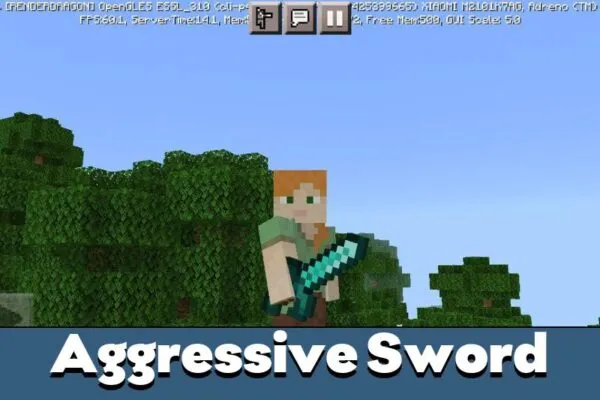 Sword in Aggresive Weapons Texture Pack for Minecraft PE