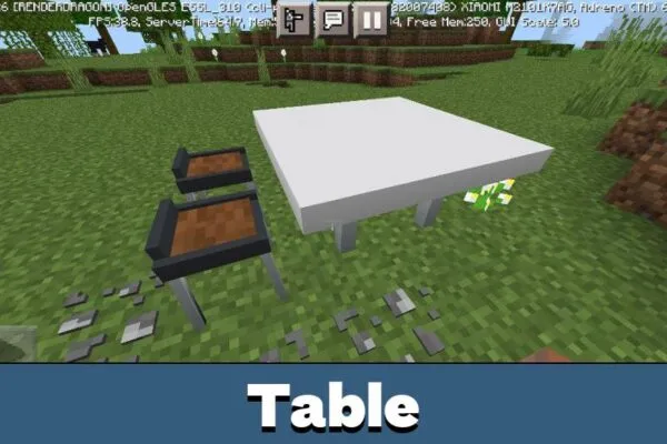 Table in Decocraft Mod for Minecraft PE