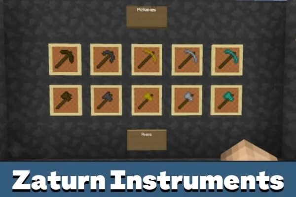 Zaturn Instruments in Aggresive Weapons Texture Pack for Minecraft PE