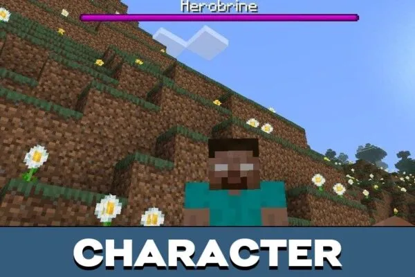 Character from Herobrine Mod for Minecraft PE