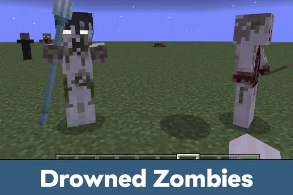 Drowned Zombies in Texture Pack for Minecraft PE