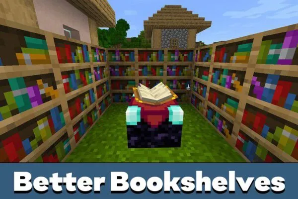 Better Bookshelves in Shaderless Shaders for Minecraft PE