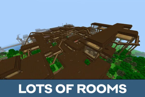 Lots of rooms Big House Map for Minecraft PE