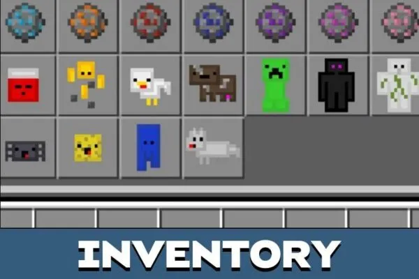 Spawn eggs from Inventory Pets Mod for Minecraft PE