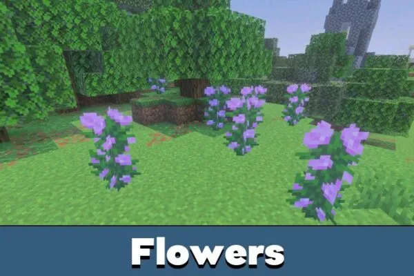 Flowers from Sildurs Vibrant Shaders for Minecraft PE
