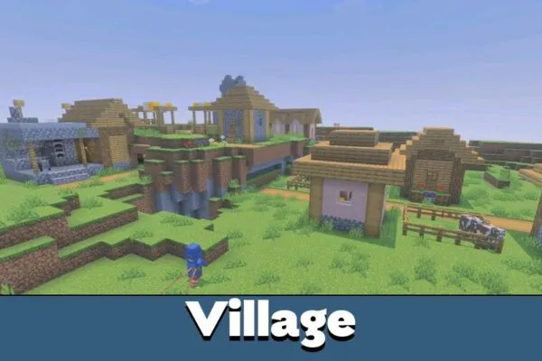 Village from Sildurs Vibrant Shaders for Minecraft PE