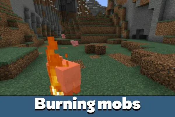 Burning Mobs from Sun Mod for Minecraft PE