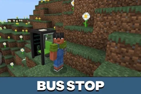 Bus Stop from Road Mod for Minecraft PE