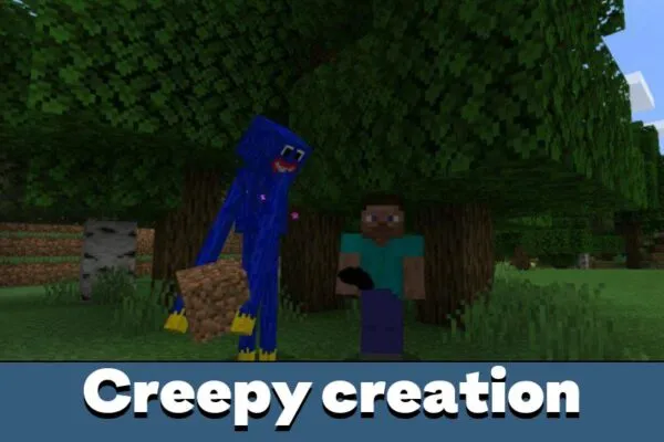 Creepy Creation from Huggy Wuggy Texture Pack for Minecraft PE