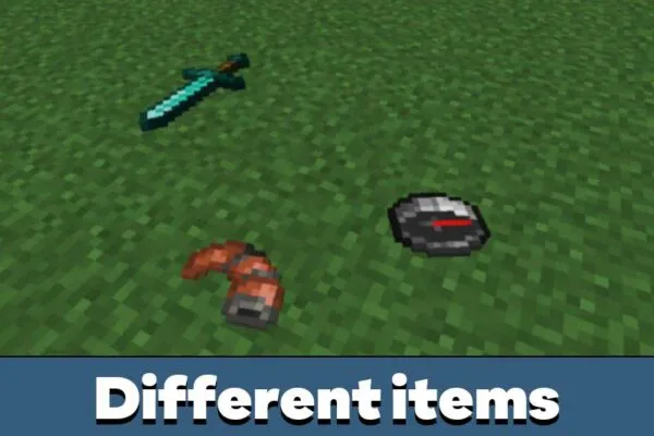 Different Items from Item Physics Mod for Minecraft PE