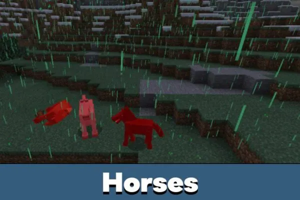 Horses from Rain Mod for Minecraft PE