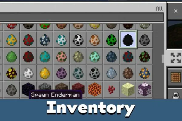 Inventory from Huggy Wuggy Texture Pack for Minecraft PE