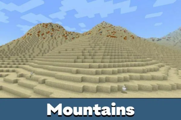 Mountains from Desert Survival Map for Minecraft PE