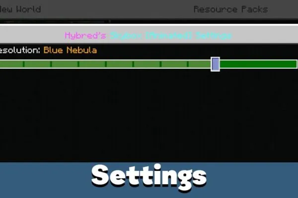 Settings from Clouds Mod for Minecraft PE