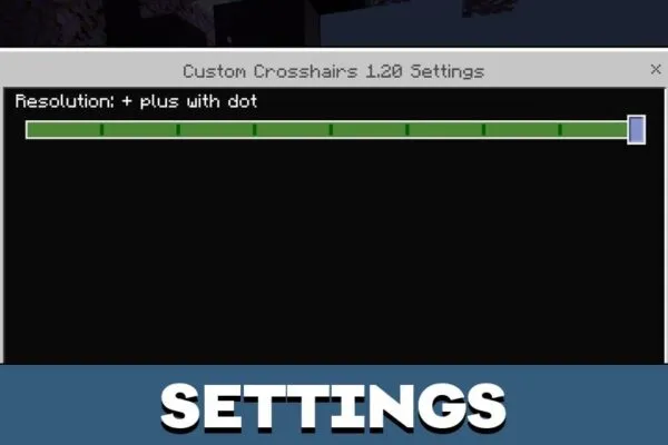 Settings from Crosshair Texture Pack for Minecraft PE