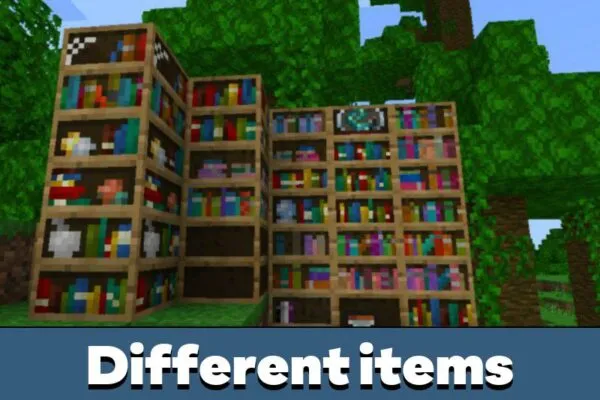 Different Items from Booshelf Mod for Minecraft PE