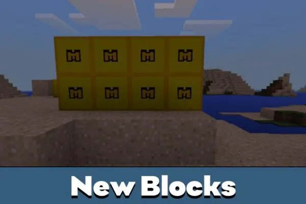 New Blocks from Gold Coin Texture Pack for Minecraft PE