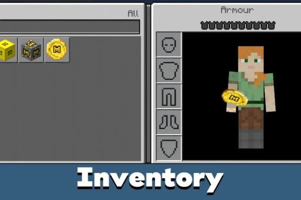 Inventory from Gold Coin Texture Pack for Minecraft PE