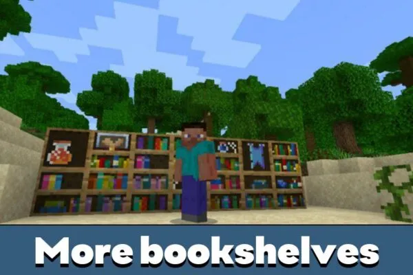 More Bookshelves from Booshelf Mod for Minecraft PE