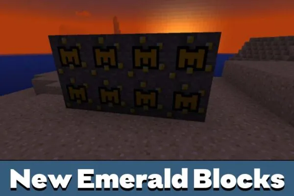 New Emerald Blocks from Gold Coin Texture Pack for Minecraft PE