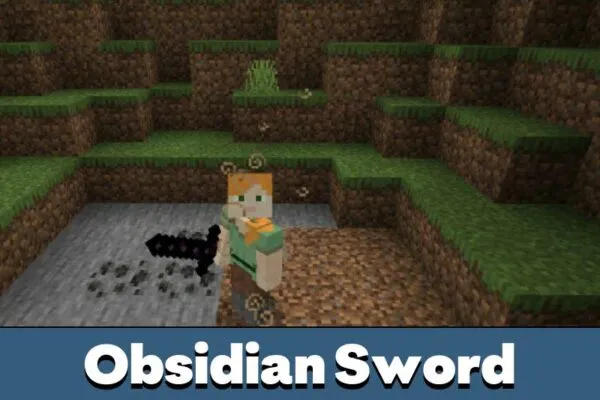 Obsidian Sword from Battle Gears Mod for Minecraft PE