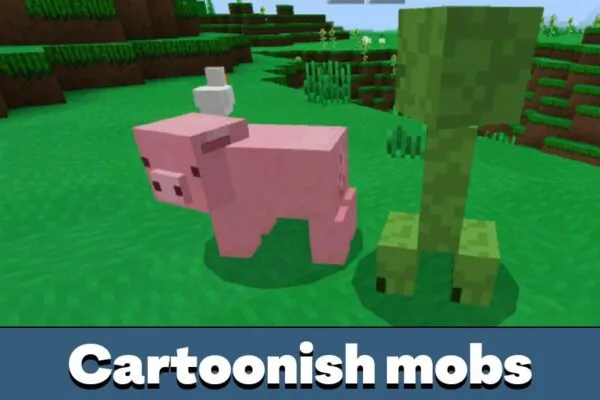 Cartoonish Mobs from Cartoon Texture Pack for Minecraft PE